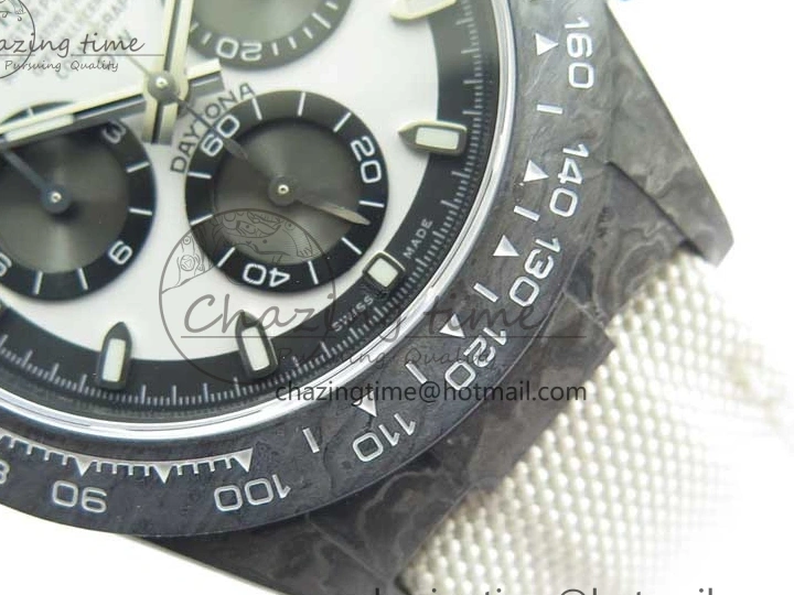 MiroTime 0320 WrinkleFree Daytona DIW Carbon Noob 1:1 Best Edition White Black Dial on Nylon Strap SA 2614